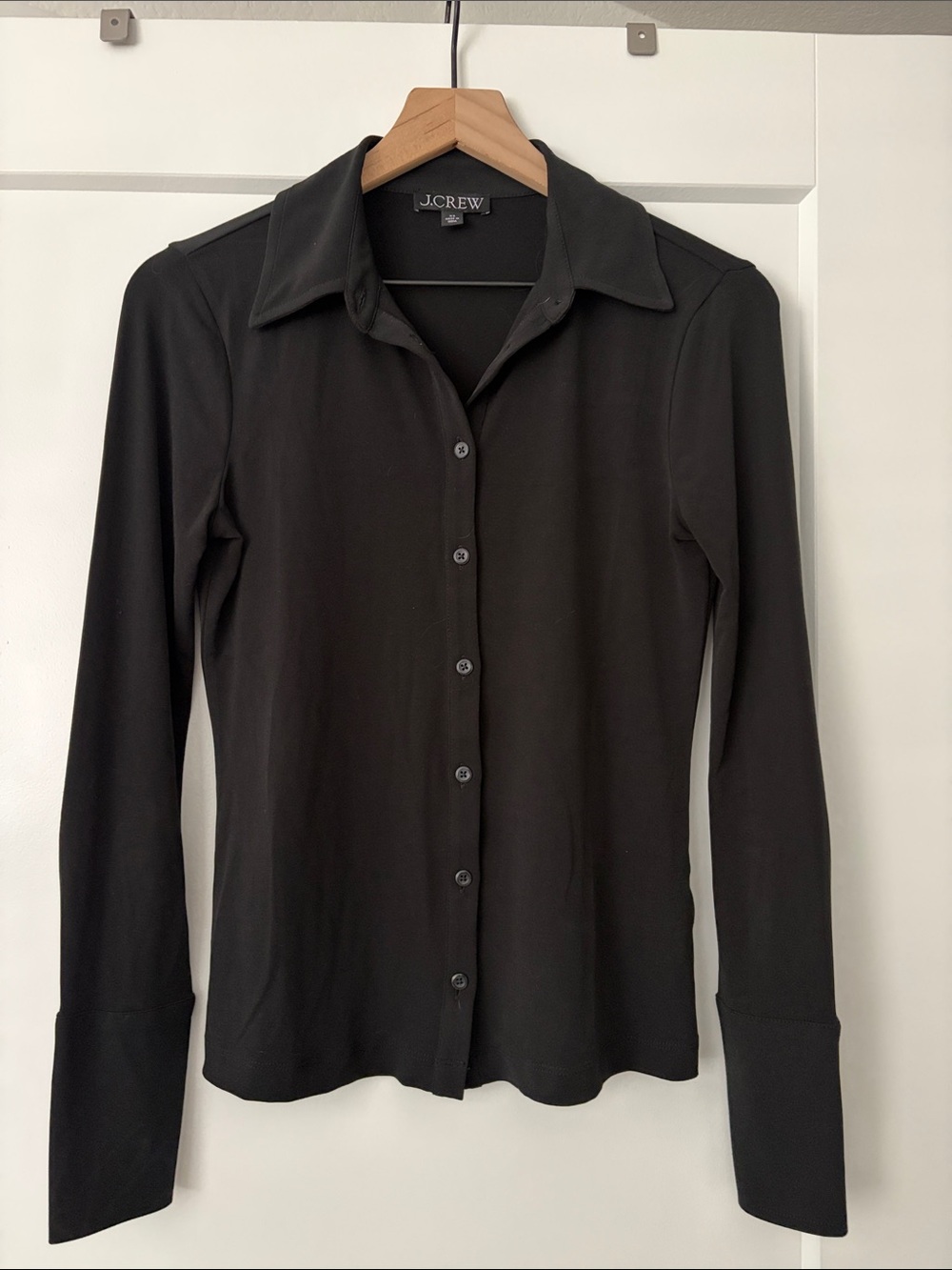 J. Crew Black Long-Sleeve Button-Down Shirt